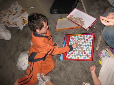 Maayan playing scrabble