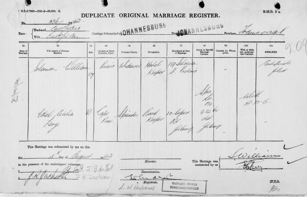 marriage certificate