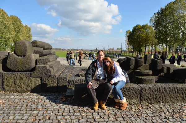 Dani and Aviv at Auschwitz