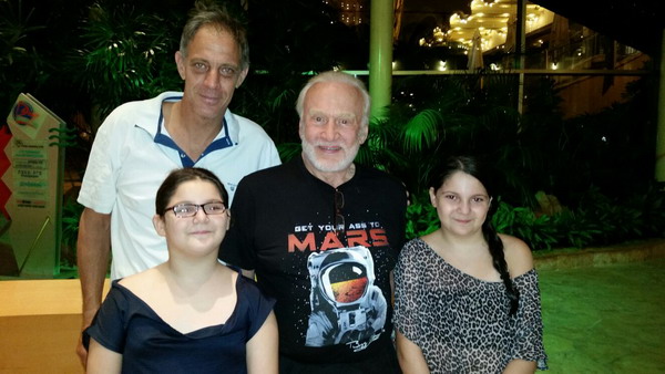 The Levys with Buzz Aldrin