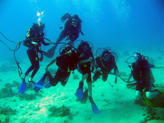 The family dive on Sukkot 2008