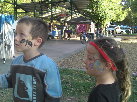 face painting at the Farmers' Market