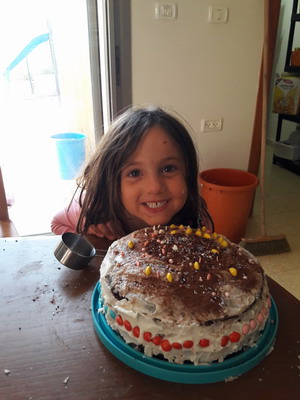 decorating the cake